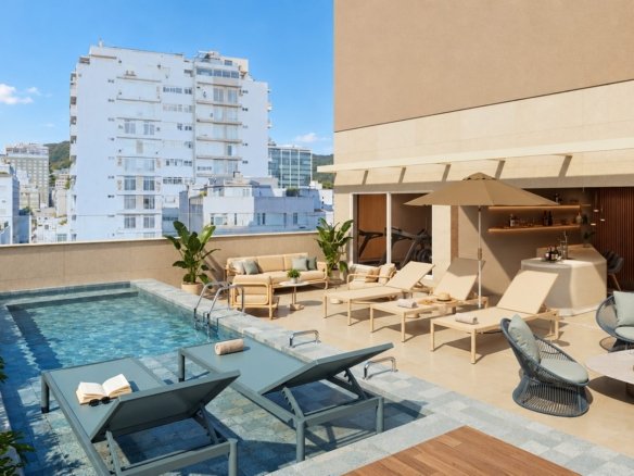 Be in Rio | Prudente 589 — Rooftop — piscina e solário — imagem ilustrativa